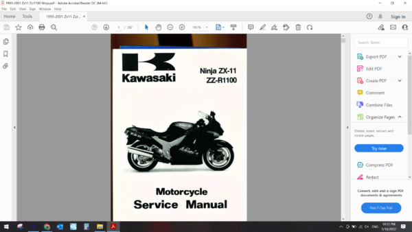 1993 2001 kawasaki Zx11 Zzr 1100 DOWNLOAD SERVICE MANUAL PDF