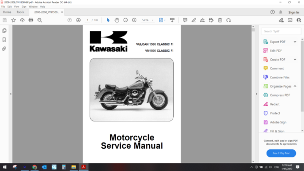 2000 2008 kawasaki VN1500 DOWNLOAD SERVICE MANUAL PDF