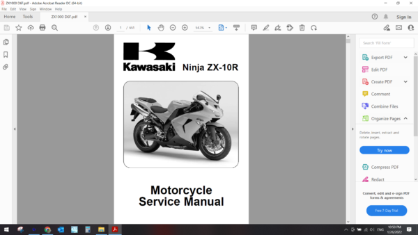 2006 2007 kawasaki Ninja ZX-10R download service manual