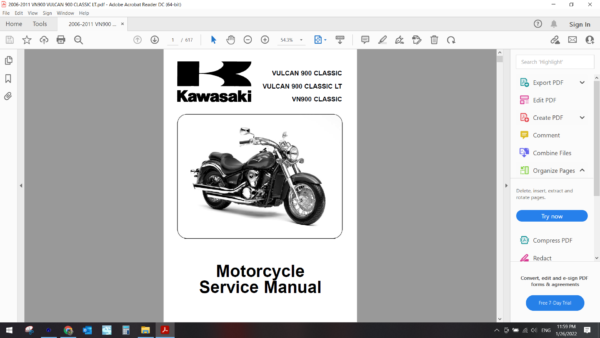 2006 2012 kawasaki VULCAN 900 CLASSIC LT download service manual