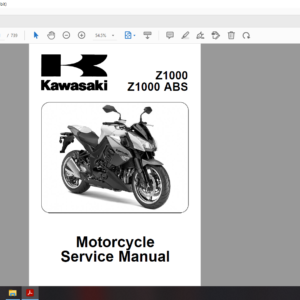 2010 2012 kawasaki Z1000 ABS download service manual
