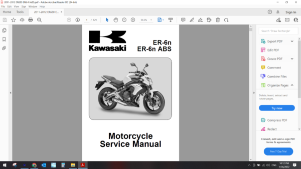 2011 2012 kawasaki ER650 N ABS download service manual