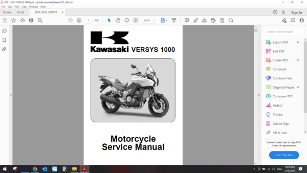 2011 2012 kawasaki VERSYS 1000 download service manual