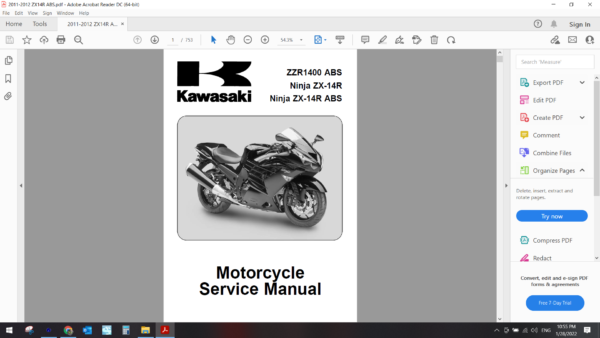 2011 2012 kawasaki ZX14R ABS download service manual