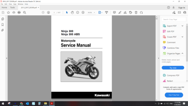 2013 2017 kawasaki EX300 download service manual