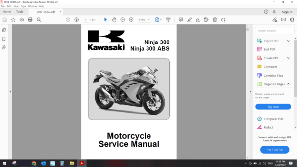 2013 kawasaki EX300 download service manual