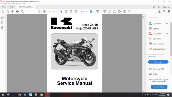 2013 kawasaki Ninja ZX6R ABS download service manual