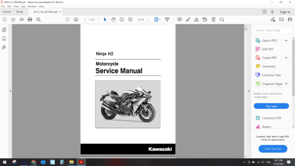 2015 kawasaki H2 ZX1000 download service manual