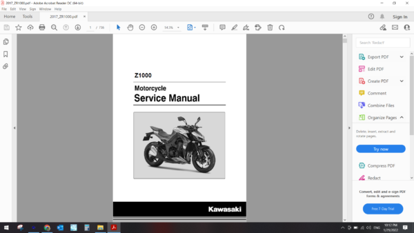 2017 kawasaki ZR1000 download service manual