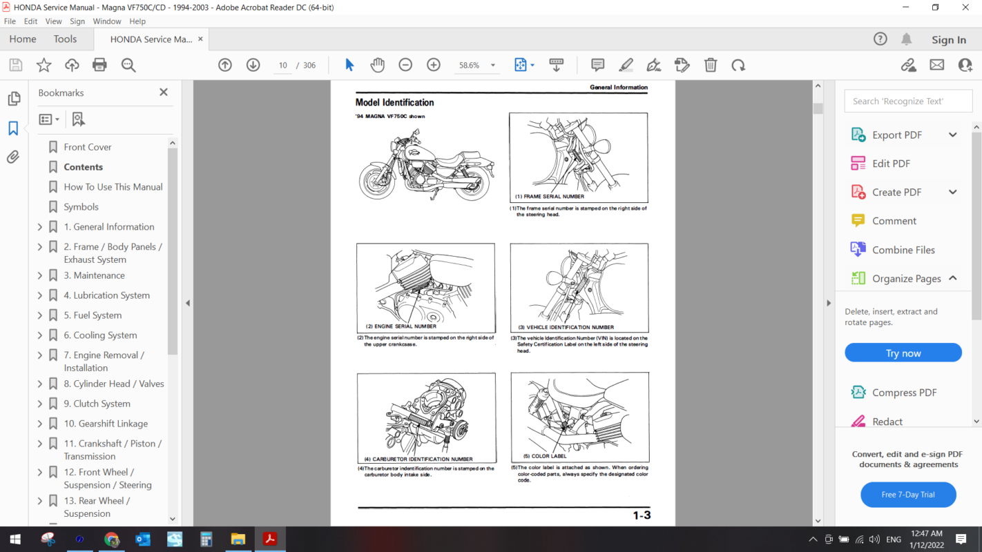 1994 2003 HONDA Magna VF750C Download Service Manual