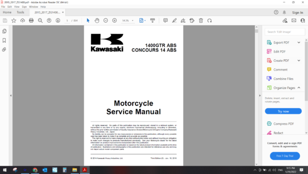 2015 2017 kawasaki 1400 GTR ABS download service manual