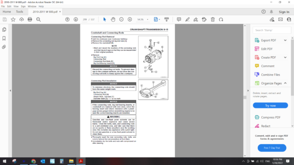 2011 2012 kawasaki W 800 download service manual