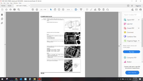 1997 2001 HONDA VT600C shadow DOWNLOAD SERVICE MANUAL PDF
