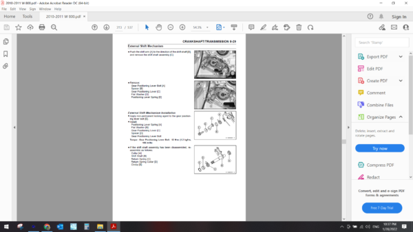 2011 2012 kawasaki W 800 download service manual