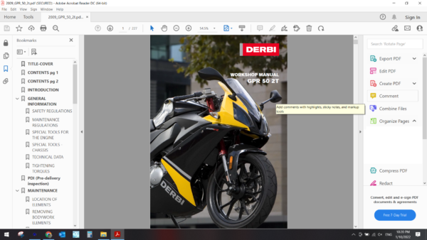 2009 derbi GPR 50 2t download service manual