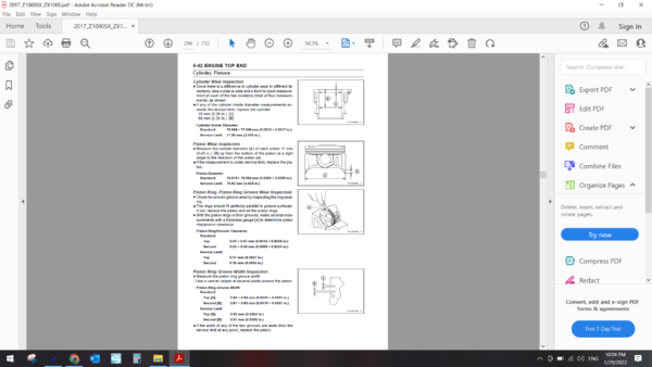 2017 kawasaki Z1000SX ZX1000 download service manual