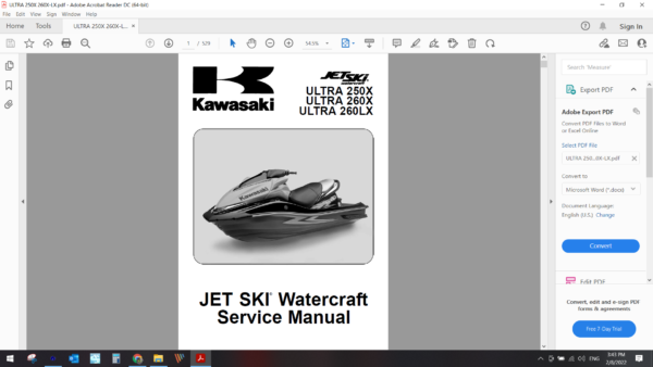 2007 2009 kawasaki ULTRA 250X 260X LX download service manual
