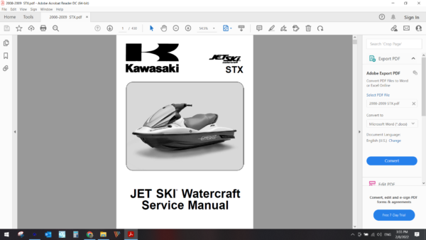 2008 2009 kawasaki STX download service manual