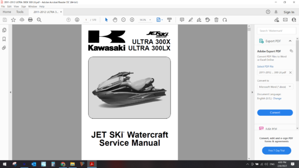 2011 2012 kawasaki ULTRA 300X 300 LX download service manual