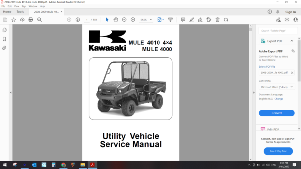 2009 2010 kawasaki mule 4010 4x4 mule 4000 download service manual