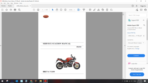 2006 Moto Guzzi Breva V1100 download service manual