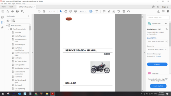 2007 moto guzzi BELLAGIO download service manual