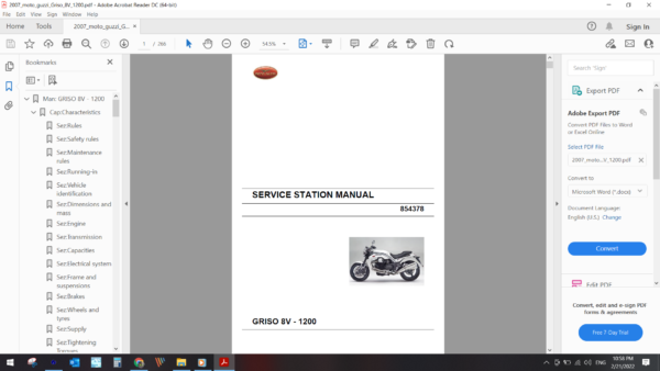 2007 moto guzzi Griso 8V 1200 download service manual