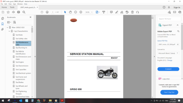 2007 moto guzzi GRISO 850 download service manual