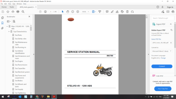 2010 moto guzzi Stelvio 4V 1200 ABS download service manual