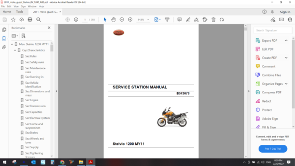 2011 moto guzzi Stelvio 8V 1200 ABS download service manual