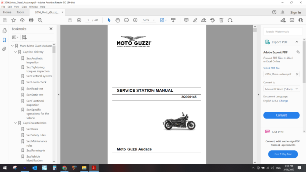 2016 Moto Guzzi Audace download service manual