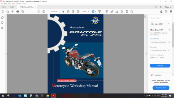 2012 MV AGUSTA BRUTALE 675 download service manual