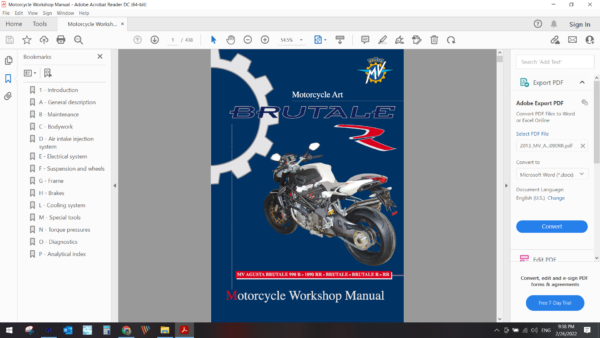 2013 MV AGUSTA BRUTALE 990R 1090RR download service manual