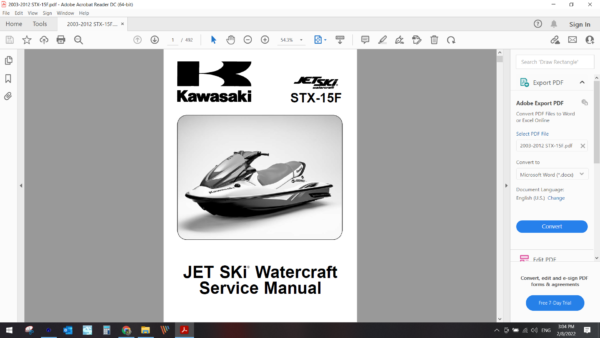 2003 2012 kawasaki STX 15F download service manual