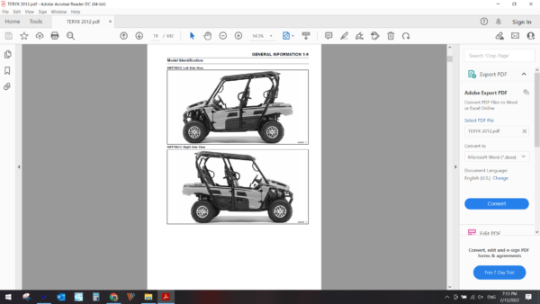 2012 kawasaki TERYX4 750 4×4 EPS LE download service manual