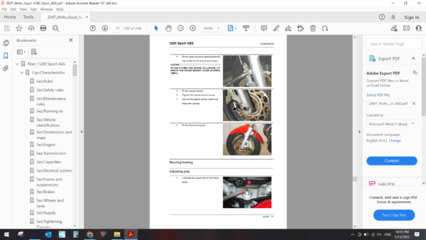 2007 Moto Guzzi 1200 Sport ABS download service manual