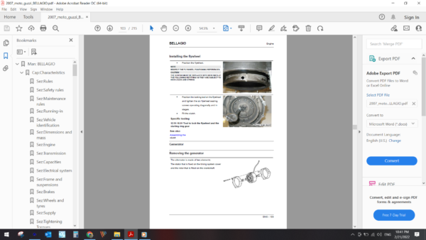 2007 moto guzzi BELLAGIO download service manual