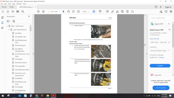 2007 Moto Guzzi 1200 Sport download service manual