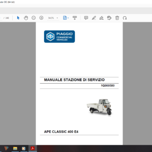 2017 piaggio APE CLASSIC 400 E4 download service manual pdf