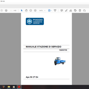 2018 piaggio Ape 50 2T E4 download service manual pdf