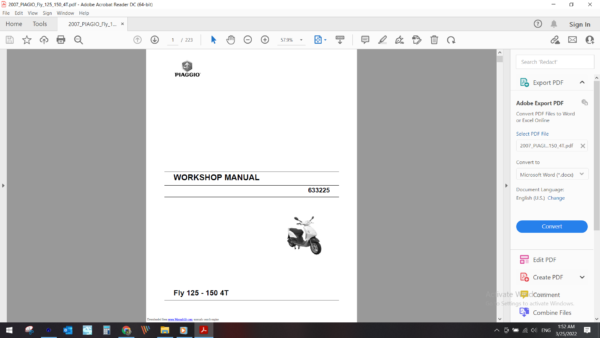 2007 PIAGGIO Fly 125 150 4T download service manual pdf