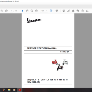 2012 2013 Vespa LX S LXV LT 125 3V ie 150 3V ie download service manual pdf