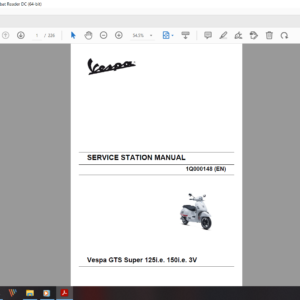 2015 Vespa GTS Super 125 ie 150 ie 3V download service manual pdf