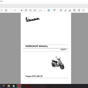 2019 Vespa GTS 250 IE download service manual pdf