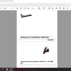 2021 Vespa Primavera Sprint 125 150 ie ABS download service manual