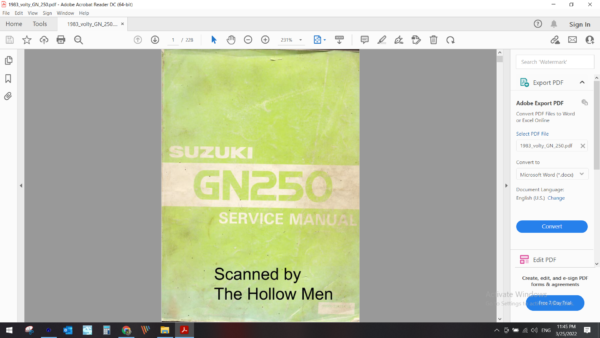 1983 suzuki GN 250 download service manual pdf
