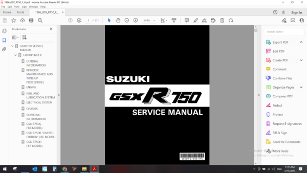 1986 1988 GSXR 750 F H download service manual pdf