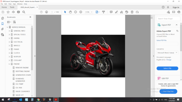 2020 ducati Superleggera V4 download service manual PDF