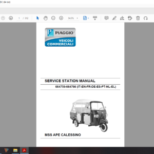 2008 piaggio APE CALESSINO download service manual