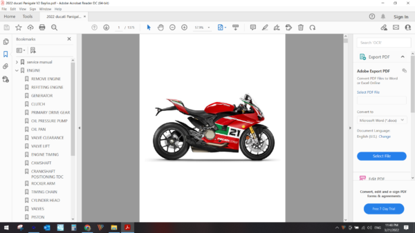 2022 Ducati Panigale V2 Bayliss download service manual PDF